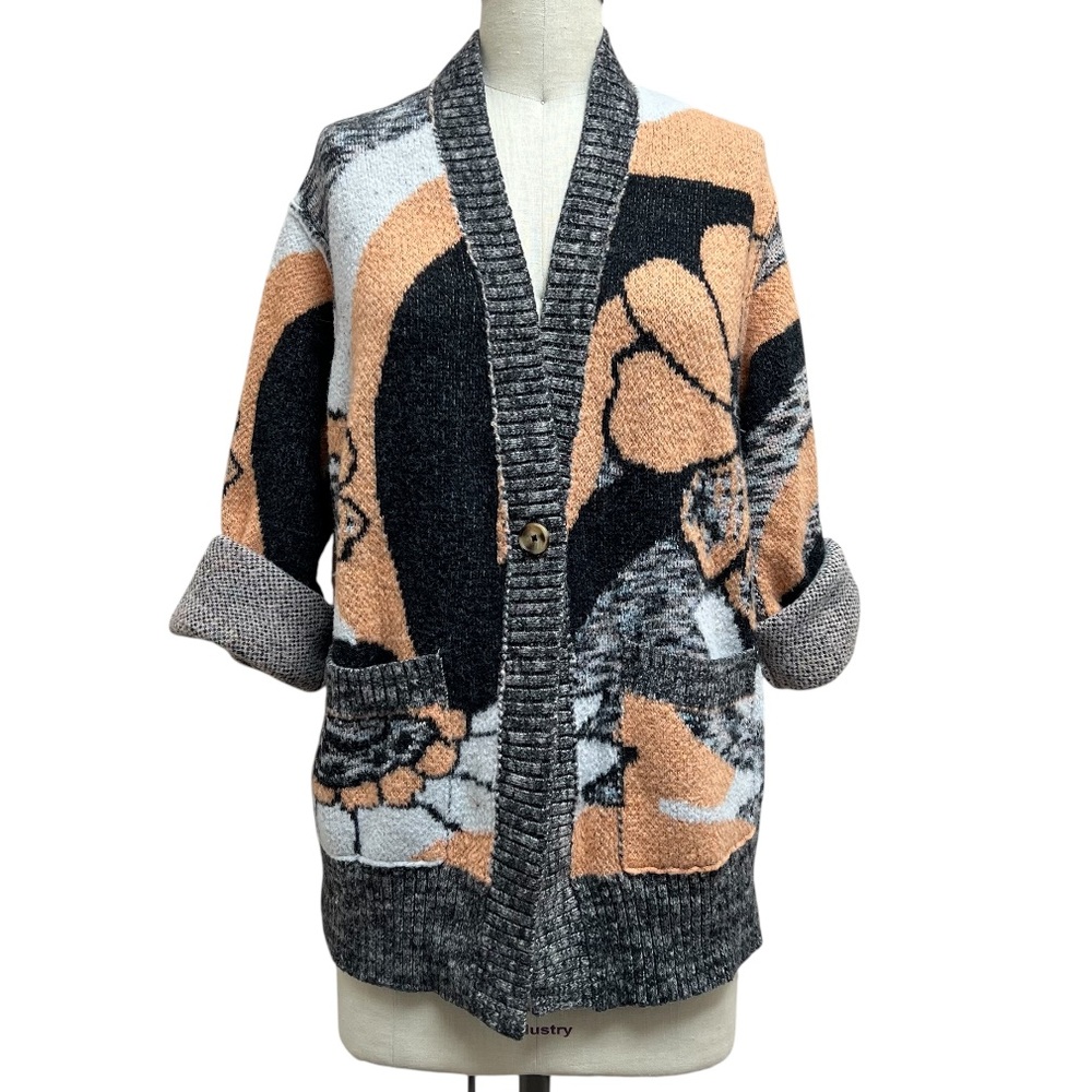 Free People August Knit Floral Oversized Cardigan - Picture 3 of 9